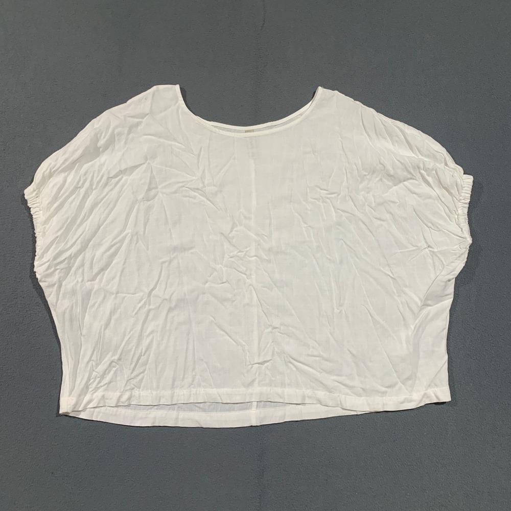 Zenana White Rayon Oversized Dolman Sleeve‎ Scoop Neck Top Womens XL